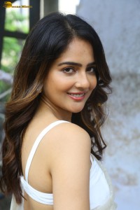 actress Malvi Malhotra in a noodle strap blouse and white saree