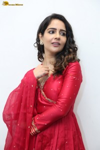 actress Malvi Malhotra cute photoshoot in a red salwar