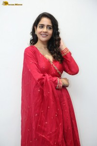 actress Malvi Malhotra cute photoshoot in a red salwar