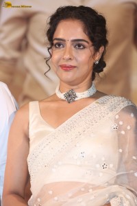 actress Malvi Malhotra beautiful in a white saree at a movie function