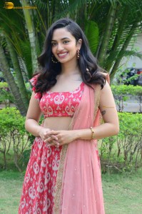 south actress malvika nair in a red lehenga choli