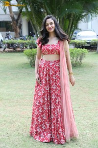south actress malvika nair in a red lehenga choli