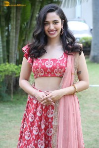 south actress malvika nair in a red lehenga choli