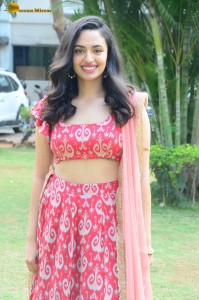 south actress malvika nair in a red lehenga choli