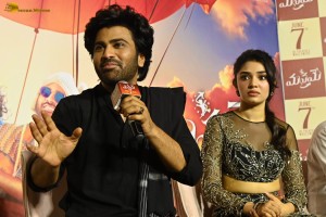 Manamey Trailer Launch attended by Sharwanand and Krithi Shetty