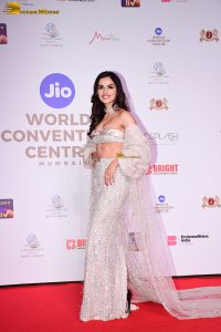 bollywood actress and former miss world Manushi Chhillar dazzles in a white dress