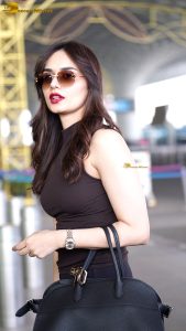 former miss world and bollywood actress manushi chhillar chic look in sunglasses at airport
