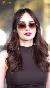 former miss world and bollywood actress manushi chhillar chic look in sunglasses at airport