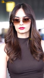former miss world and bollywood actress manushi chhillar chic look in sunglasses at airport