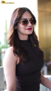 former miss world and bollywood actress manushi chhillar chic look in sunglasses at airport