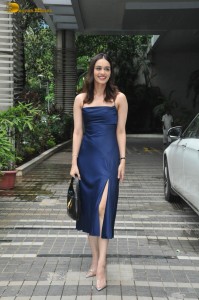 miss universe and bollywood actress manushi chhillar beautiful in a shoulderless blue dress