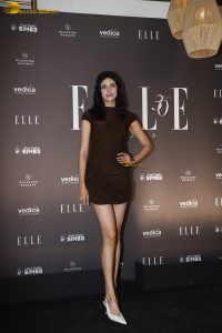 border 2 actress medha rana pretty in a short brown dress