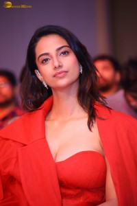 actress Meenakshi Chaudhary red hot looks in a red dress at SIIMA event