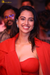 actress Meenakshi Chaudhary red hot looks in a red dress at SIIMA event