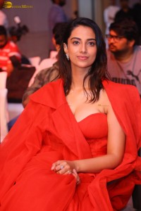 actress Meenakshi Chaudhary red hot looks in a red dress at SIIMA event