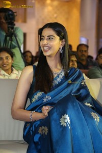 actress Meenakshi Chaudhary dazzles in a blue saree at a function