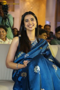 actress Meenakshi Chaudhary dazzles in a blue saree at a function