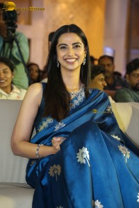 actress Meenakshi Chaudhary dazzles in a blue saree at a function