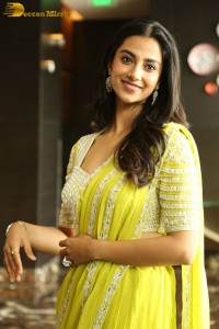 actress Meenakshi Chaudhary beautiful in a yellow saree