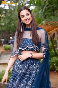 Telugu Actress Meenakshi Chaudhary in a blue dress
