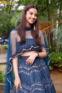 Telugu Actress Meenakshi Chaudhary in a blue dress