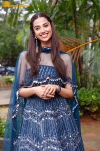 Telugu Actress Meenakshi Chaudhary in a blue dress