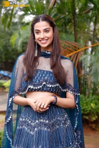 Telugu Actress Meenakshi Chaudhary in a blue dress