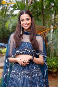 Telugu Actress Meenakshi Chaudhary in a blue dress