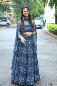 Telugu Actress Meenakshi Chaudhary in a blue dress
