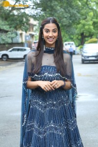 Telugu Actress Meenakshi Chaudhary in a blue dress