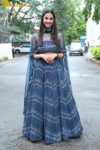 Telugu Actress Meenakshi Chaudhary in a blue dress