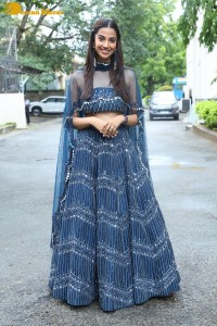 Telugu Actress Meenakshi Chaudhary in a blue dress
