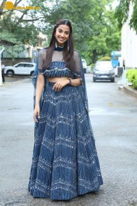 Telugu Actress Meenakshi Chaudhary in a blue dress