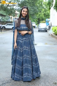 Telugu Actress Meenakshi Chaudhary in a blue dress