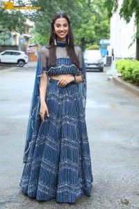 Telugu Actress Meenakshi Chaudhary in a blue dress