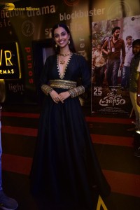Meenakshi Chaudhary cute looks in a black dress at a movie function