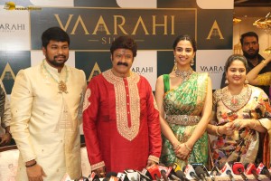 Nandamuri Balakrishna and Meenakshi Chaudhary launch Vaarahi Silks Showroom in Jubilee Hills on October 10, 2024