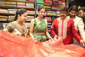 Nandamuri Balakrishna and Meenakshi Chaudhary launch Vaarahi Silks Showroom in Jubilee Hills on October 10, 2024