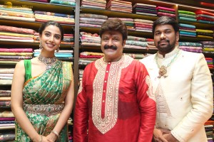 Nandamuri Balakrishna and Meenakshi Chaudhary launch Vaarahi Silks Showroom in Jubilee Hills on October 10, 2024