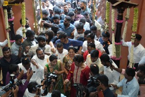 Nandamuri Balakrishna and Meenakshi Chaudhary launch Vaarahi Silks Showroom in Jubilee Hills on October 10, 2024