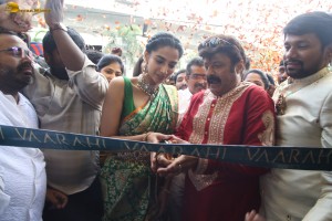 Nandamuri Balakrishna and Meenakshi Chaudhary launch Vaarahi Silks Showroom in Jubilee Hills on October 10, 2024