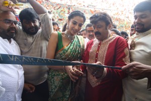 Nandamuri Balakrishna and Meenakshi Chaudhary launch Vaarahi Silks Showroom in Jubilee Hills on October 10, 2024