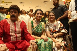 Nandamuri Balakrishna and Meenakshi Chaudhary launch Vaarahi Silks Showroom in Jubilee Hills on October 10, 2024