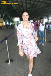 Actress Meenakshi Dixit spotted at Mumbai Airport