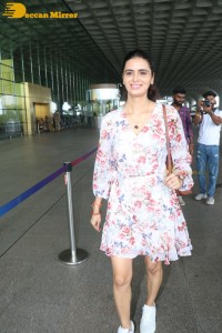 Actress Meenakshi Dixit spotted at Mumbai Airport