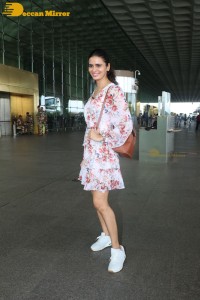 Actress Meenakshi Dixit spotted at Mumbai Airport