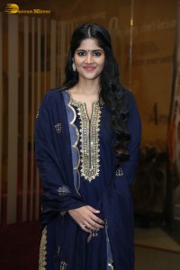 Tollywood actress Megha Akash in a blue salwar dress