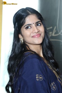 Tollywood actress Megha Akash in a blue salwar dress