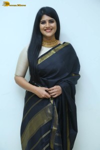 telugu actress megha akash in a black saree