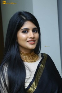 telugu actress megha akash in a black saree